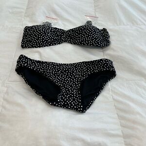 Ann Taylor, black and white polka dot bikini, Medium